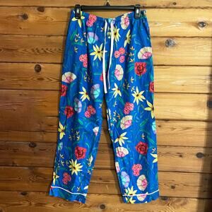 The Cats Pajama Pants blue Floral Loungewear Size Small